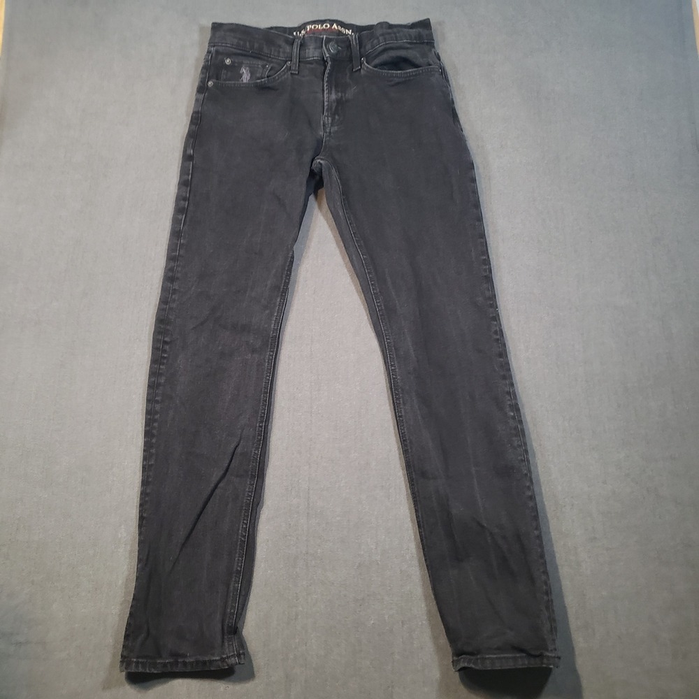 U.S. Polo Assn. Jeans Mens 31x30 Black Activate Stretch Slim Denim P1002